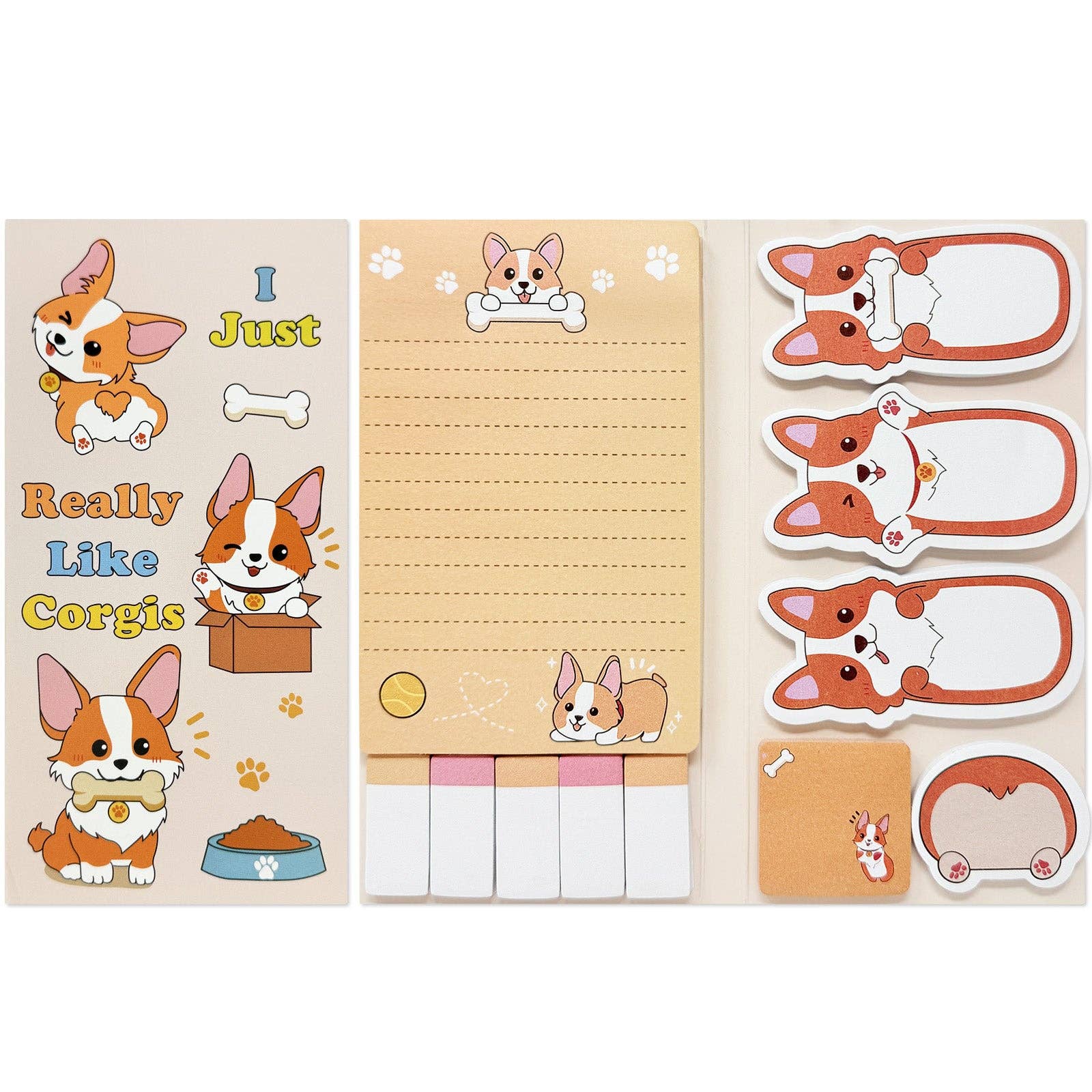 Wrapables.com - Vente Notes autocollantes/post-it - Ensemble de 440 feuilles de notes autocollantes Wrapables, Corgi0