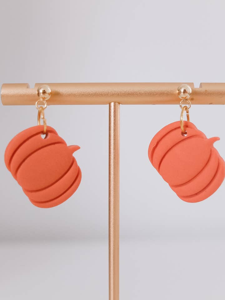 Dangling Pumpkin Earrings, Fall Jewelry, Autumn Accessories for wholesale by Muni Muni