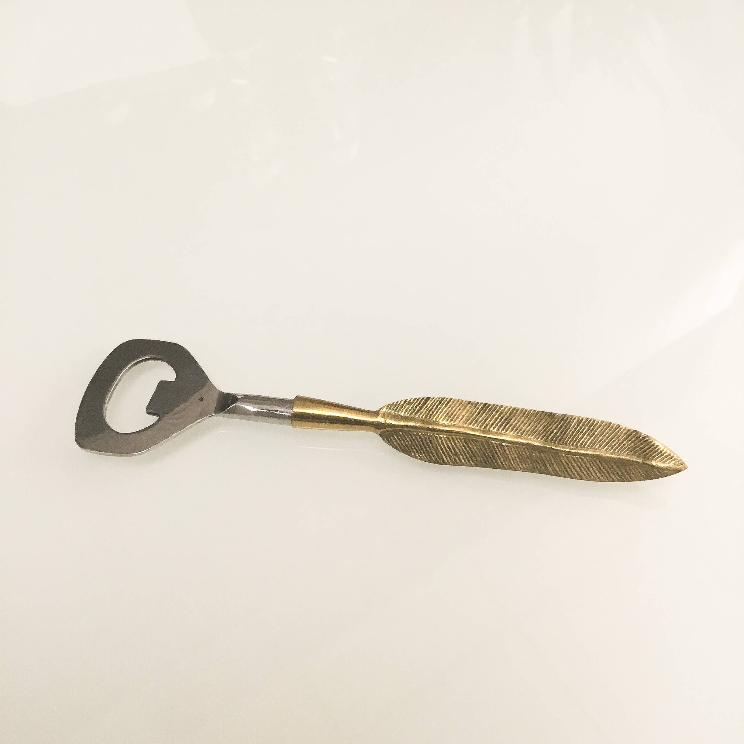 India Handicrafts Inc - Wholesale Bottle/Wine Opener - Alu-Gold Leaf Handle Bottle Opener1