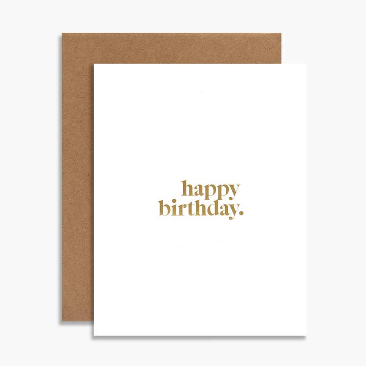 Happy Birthday Gold Foil Greeting Card Modern Birthday Card for wholesale by Souvenir Stationery