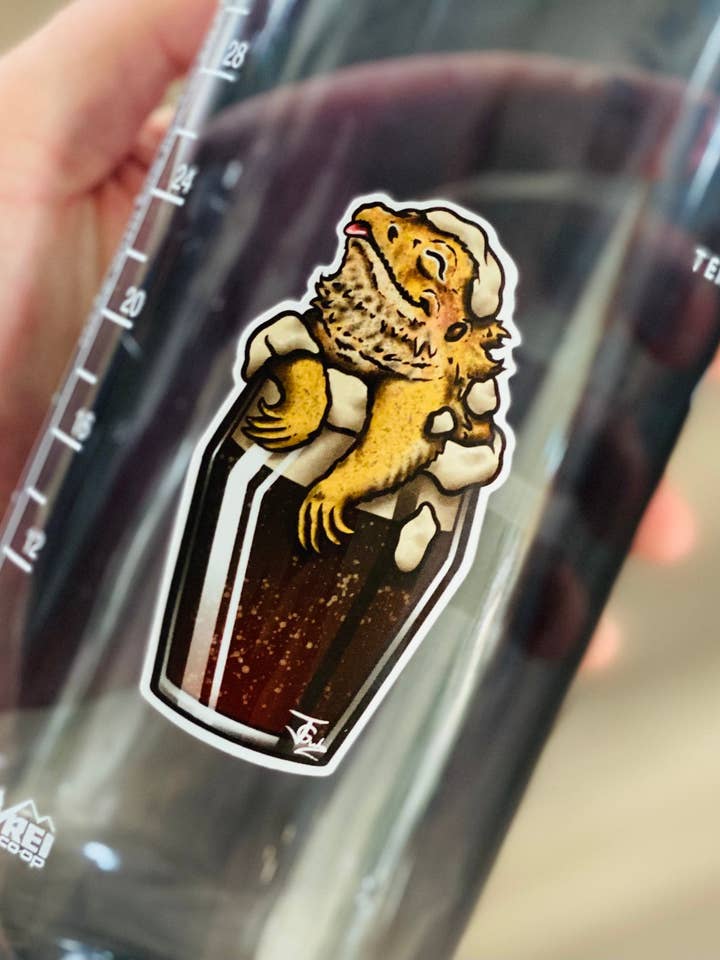 BEERDED Dragon Sticker! for wholesale by Guerdrum Art