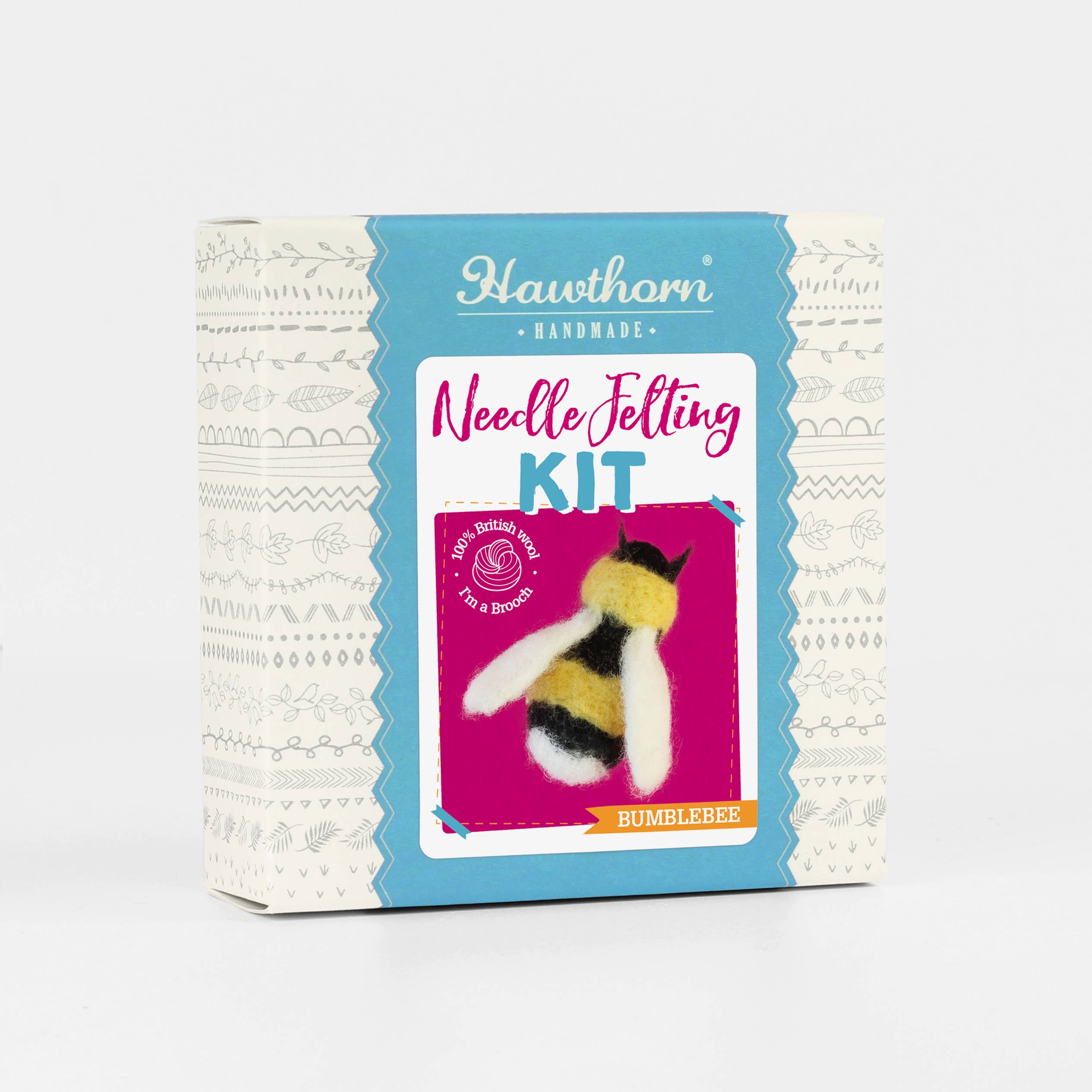 Hawthorn Handmade (US Duties Paid) – wholesale DIY craft kit – Bee Brooch Needle Felting Kit | Complete Craft Kit1