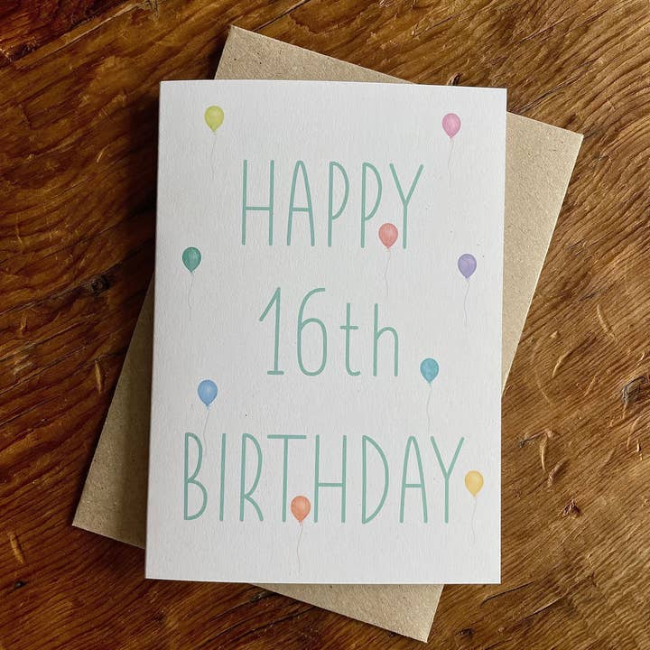 To & From Cards - Wholesale Birthday card - Happy 16/18/21 - Balloons1