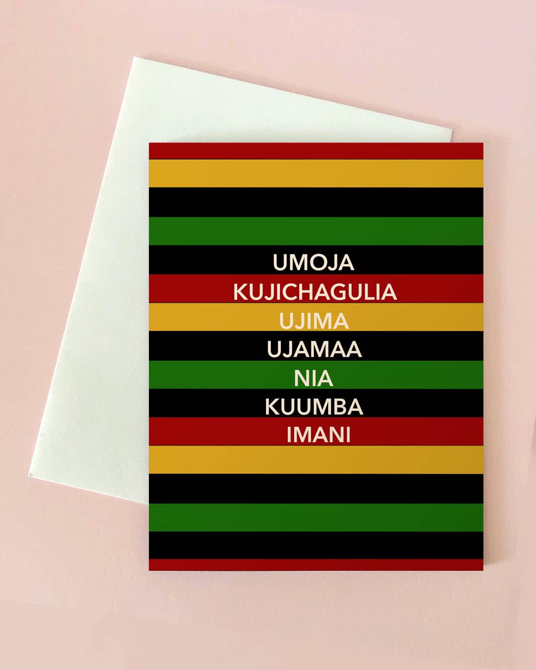 Announce Divinely - Wholesale Kwanzaa Card - Kwanzaa Stripes Holiday Card1