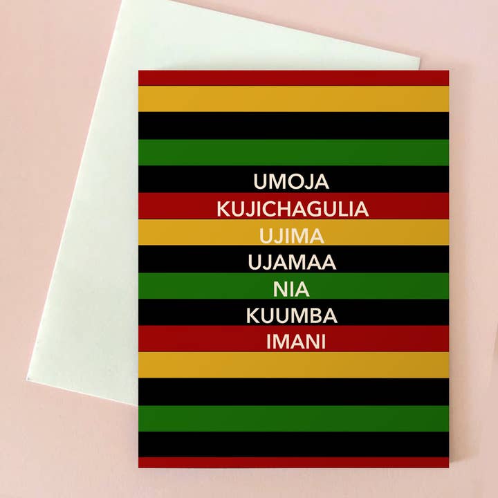 Announce Divinely - Wholesale Kwanzaa Card - Kwanzaa Stripes Holiday Card1