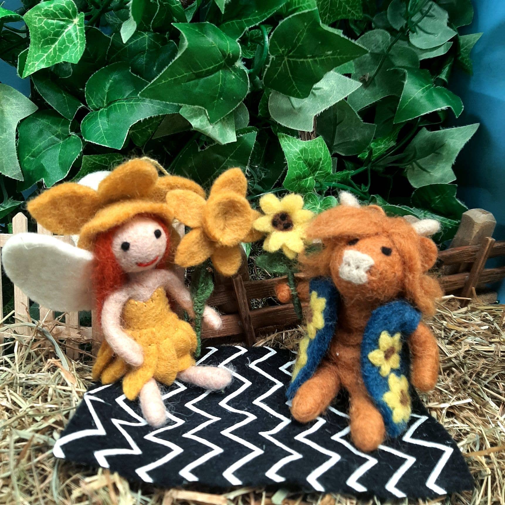 Felt So Good – wholesale Ornament – Handmade Felt Daffodil Fairy Hanging Decoration2