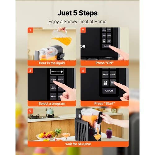 American Smart - Wholesale Kitchen Appliance - Slushie Machine, 2.6L/88oz No Ice Needed Slushy Machine for Home, Frozen Drink Maker with 5 Preset Programs, Margarita Machine with Self-Cleaning, Frozen Margaritas, Frapps, Milkshake & More3