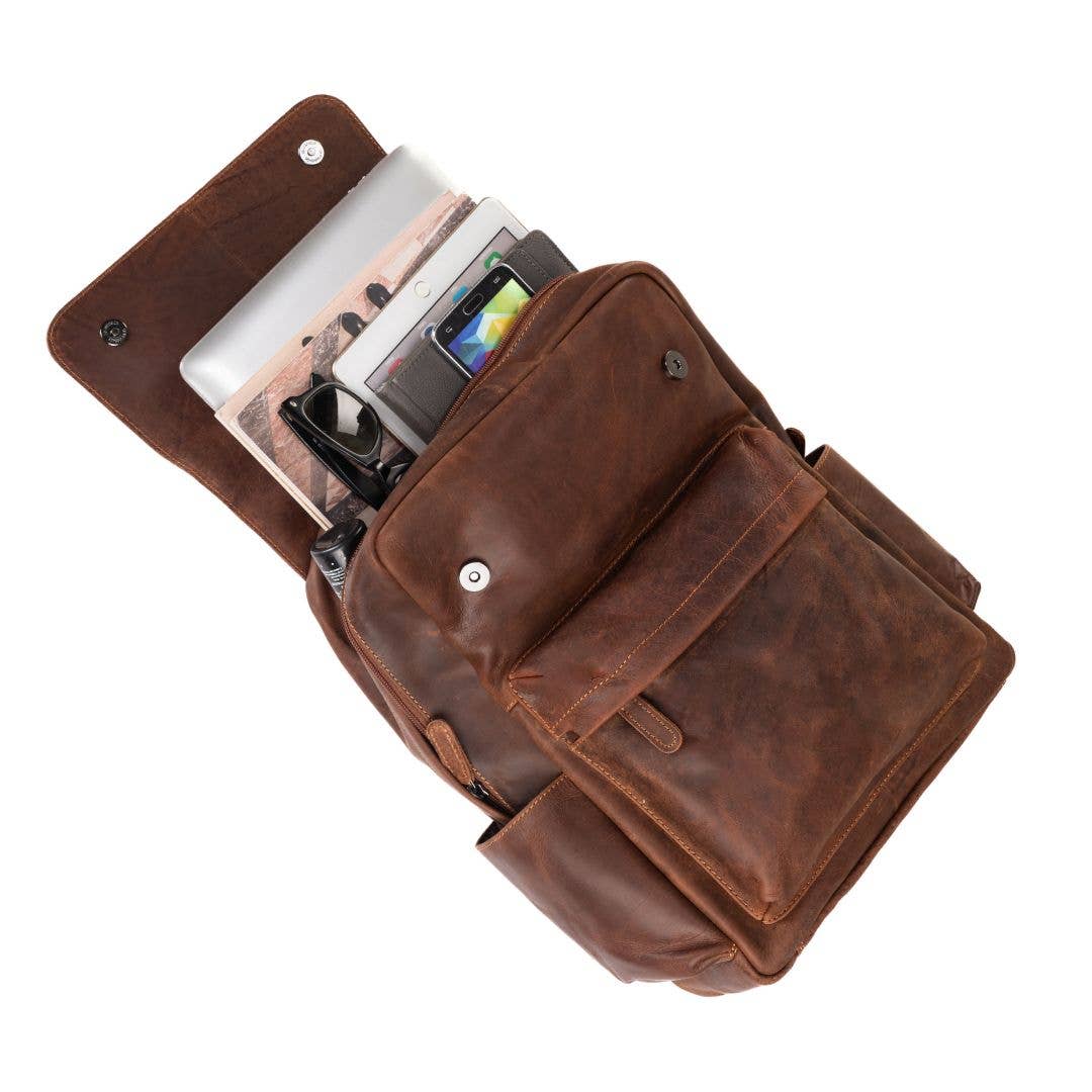 Greenwood Leather - Wholesale Backpack - Unisex - Leather Vintage Backpack Scott- Unisex GW68094