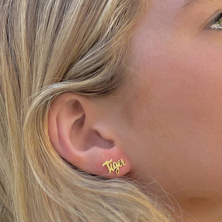 Steele Sloan Designs - Wholesale Stud/Post Earrings - Tiger Mom Earrings, Tiger Mother's Day Gift, Tiger Team Mom