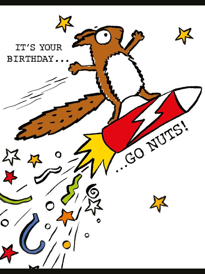 Carte d'anniversaire Écureuil Doodle NUTS NBW51 pour la vente par Nigel Quiney Publications Ltd