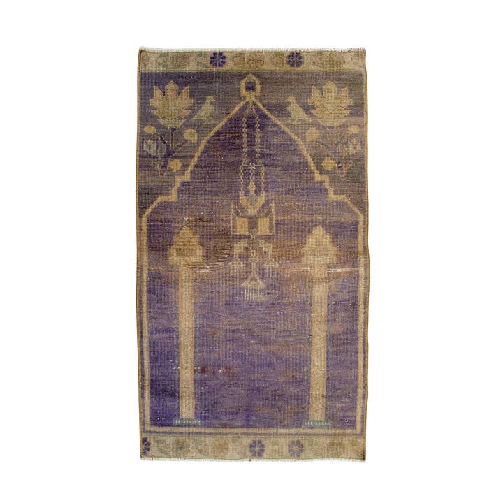 Vintage turkisk bönematta i ull 2x4 fot, dekorativ Oushak för wholesale av The Loom Wholesale