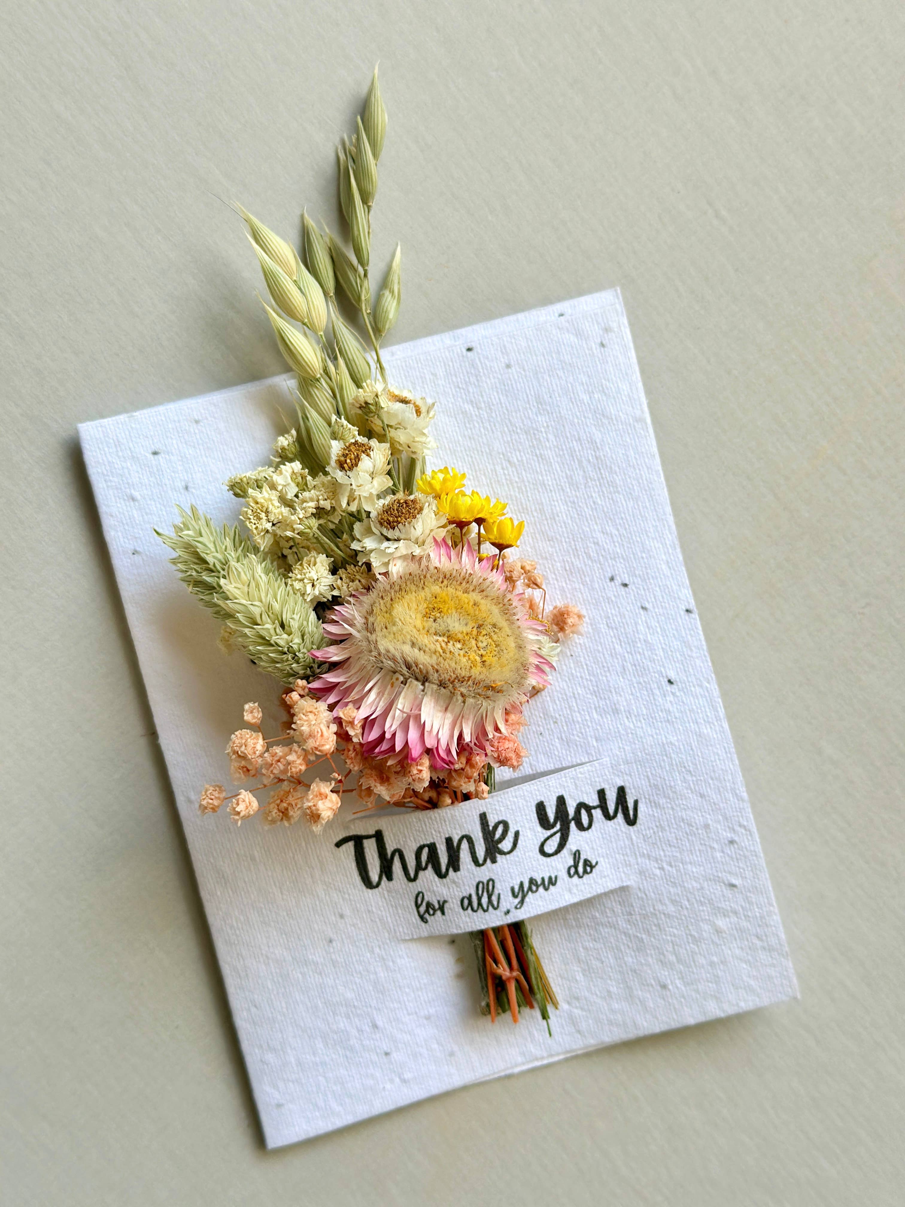 The Gardeners Wife - Wholesale Thank You Card - Wildflower Seed Card + Tiny Bouquet 0