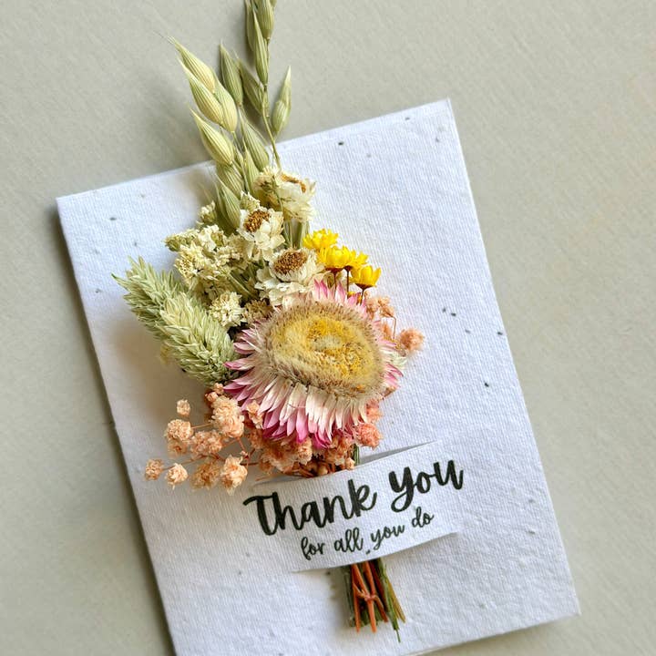 The Gardeners Wife - Wholesale Thank You Card - Wildflower Seed Card + Tiny Bouquet 0