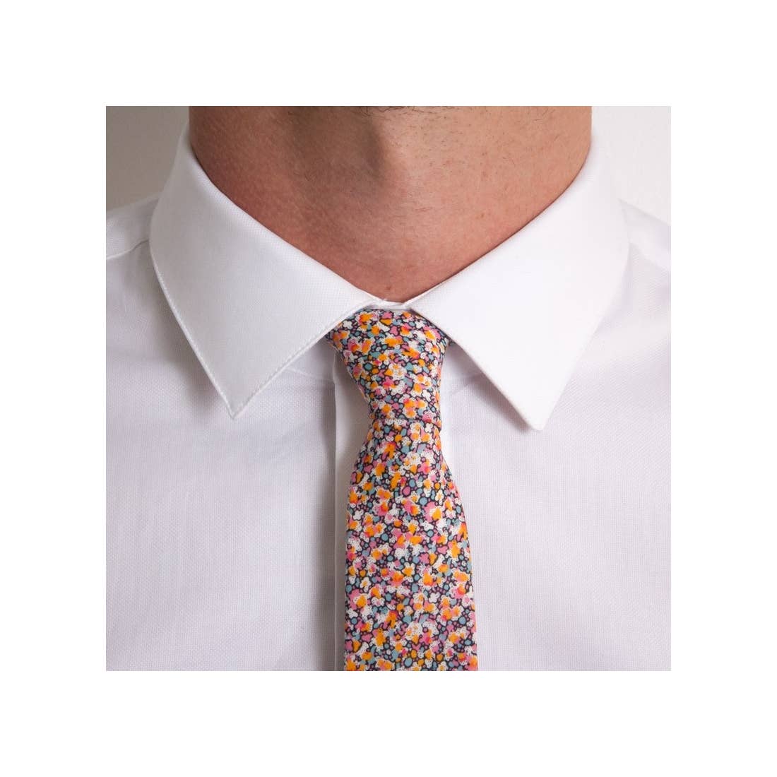 Le Colonel - Wholesale Necktie - Men's - Liberty Pepper tie orange / gray1