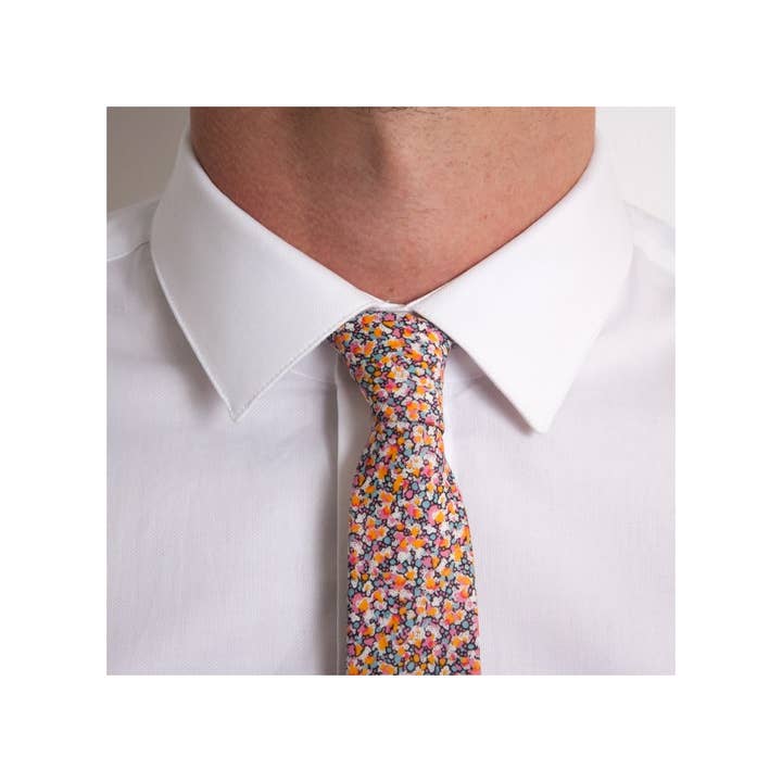 Le Colonel - Wholesale Necktie - Men's - Liberty Pepper tie orange / gray1