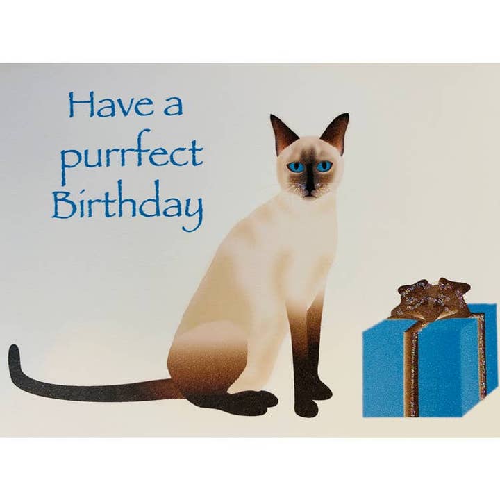 Studio Daedre - Wholesale Birthday Card - Siamese Cat - Loose Cards