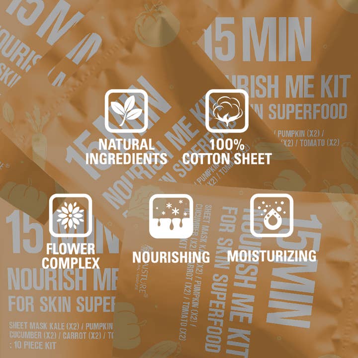 Naisture - Wholesale Skincare Face Mask - Naisture 15Min Nourish Me Kit for Skin Care &Beauty (10pack)