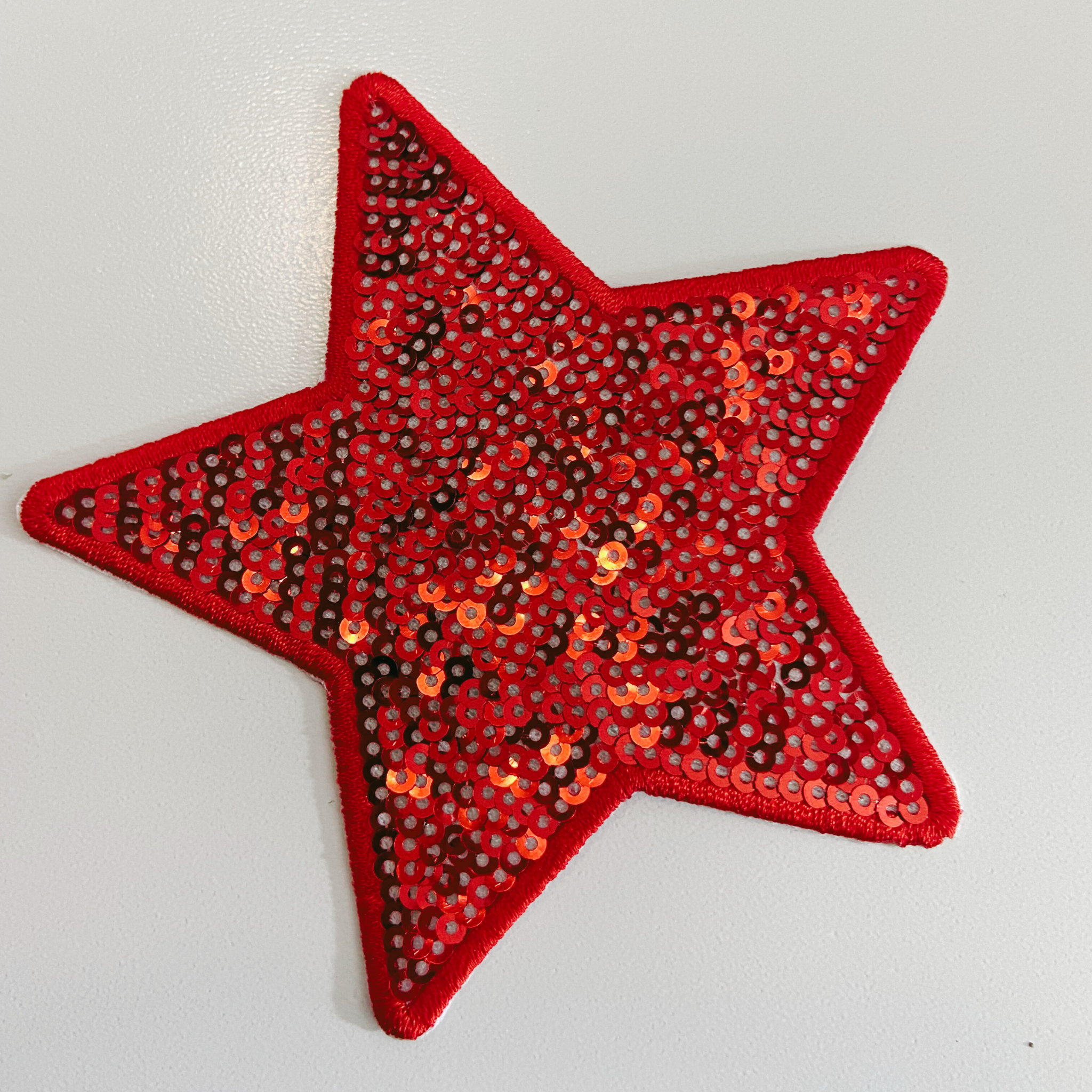 TEELUX - Wholesale Patch - 4" RED Star - Sequin Embroidered Hat Patch3
