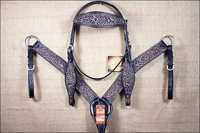 HILASON - Wholesale Horseback Riding Gear - HILASON Western Horse Headstall Breast Collar Set Tack Genuine American Leather | For Horses Headstalls8