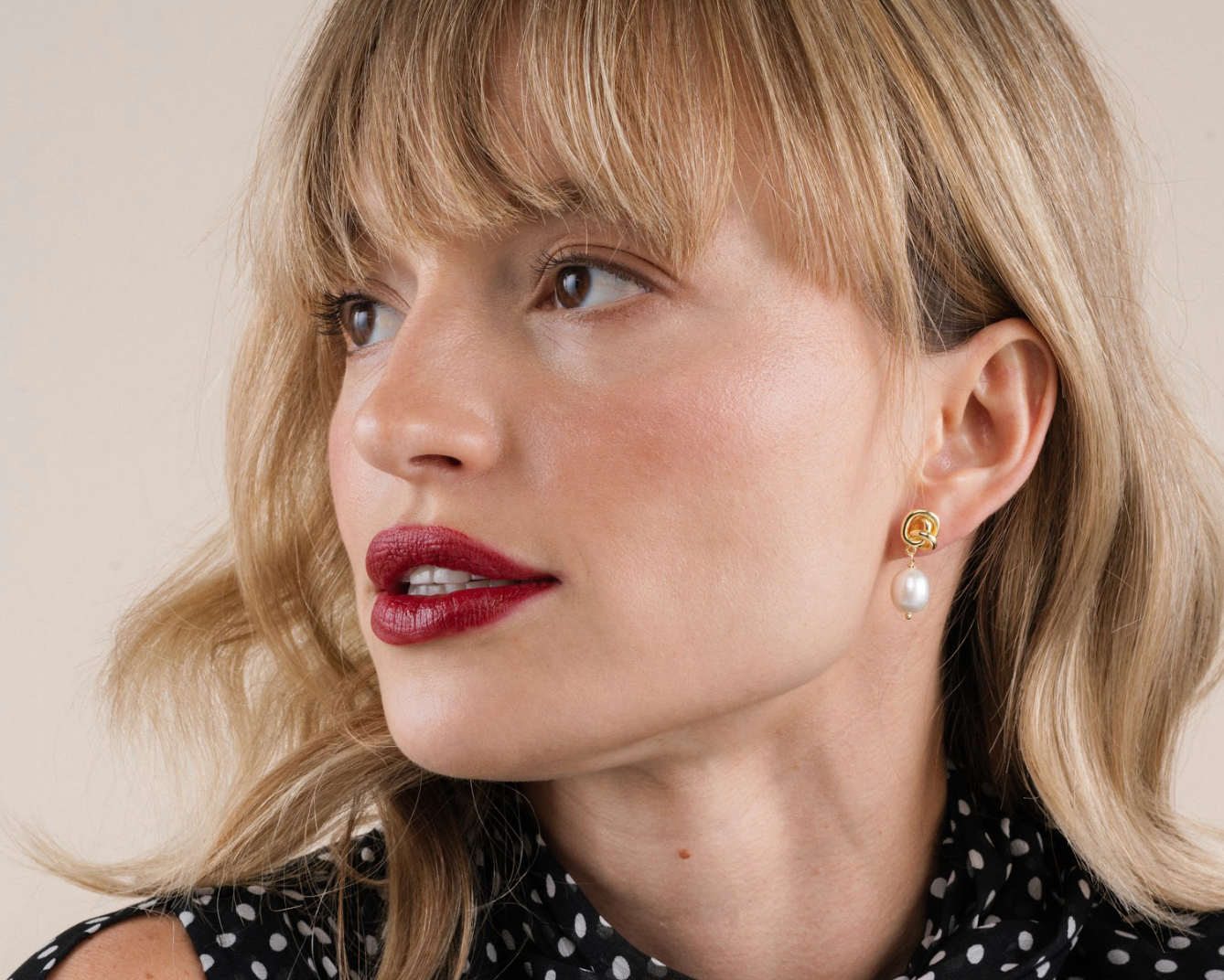 JaxKelly - Wholesale Dangle Earrings - Pearl Knot - Gold Earrings2