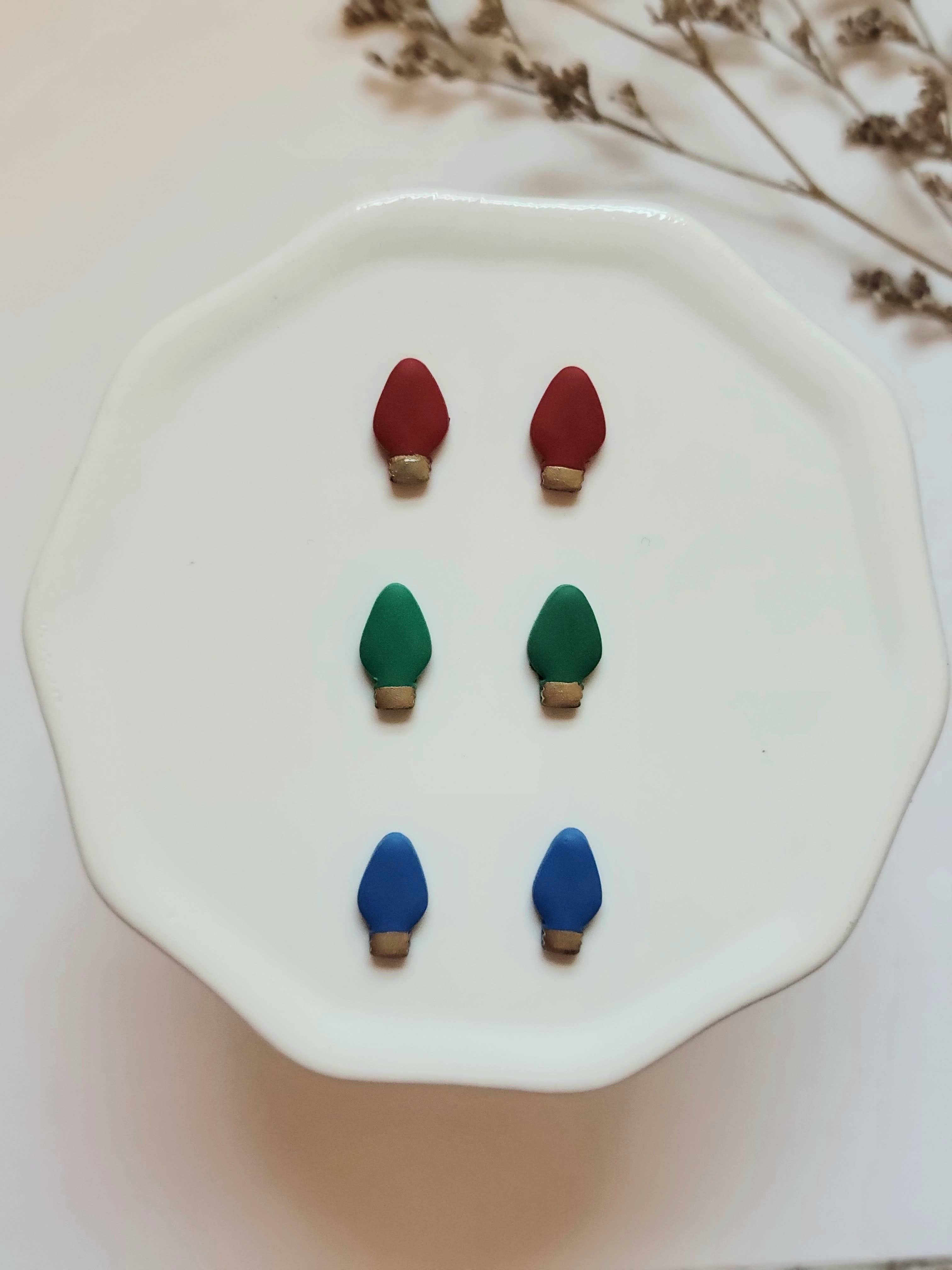 Harper Klay Co - Wholesale Stud/Post Earrings - The Christmas Lights Studs - Polymer Clay Earrings 2