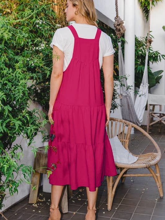 Oddi – Vestido - Mulher por atacado – Vestido Midi em camadas com alça de botão sólido16