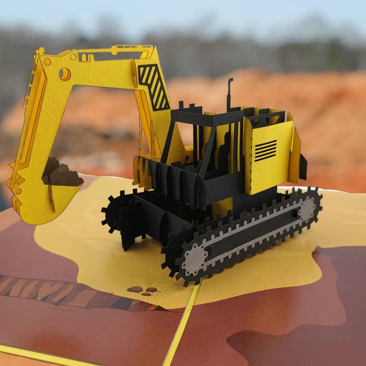 Excavator Pop Up Card for wholesale by Color Pop Cards