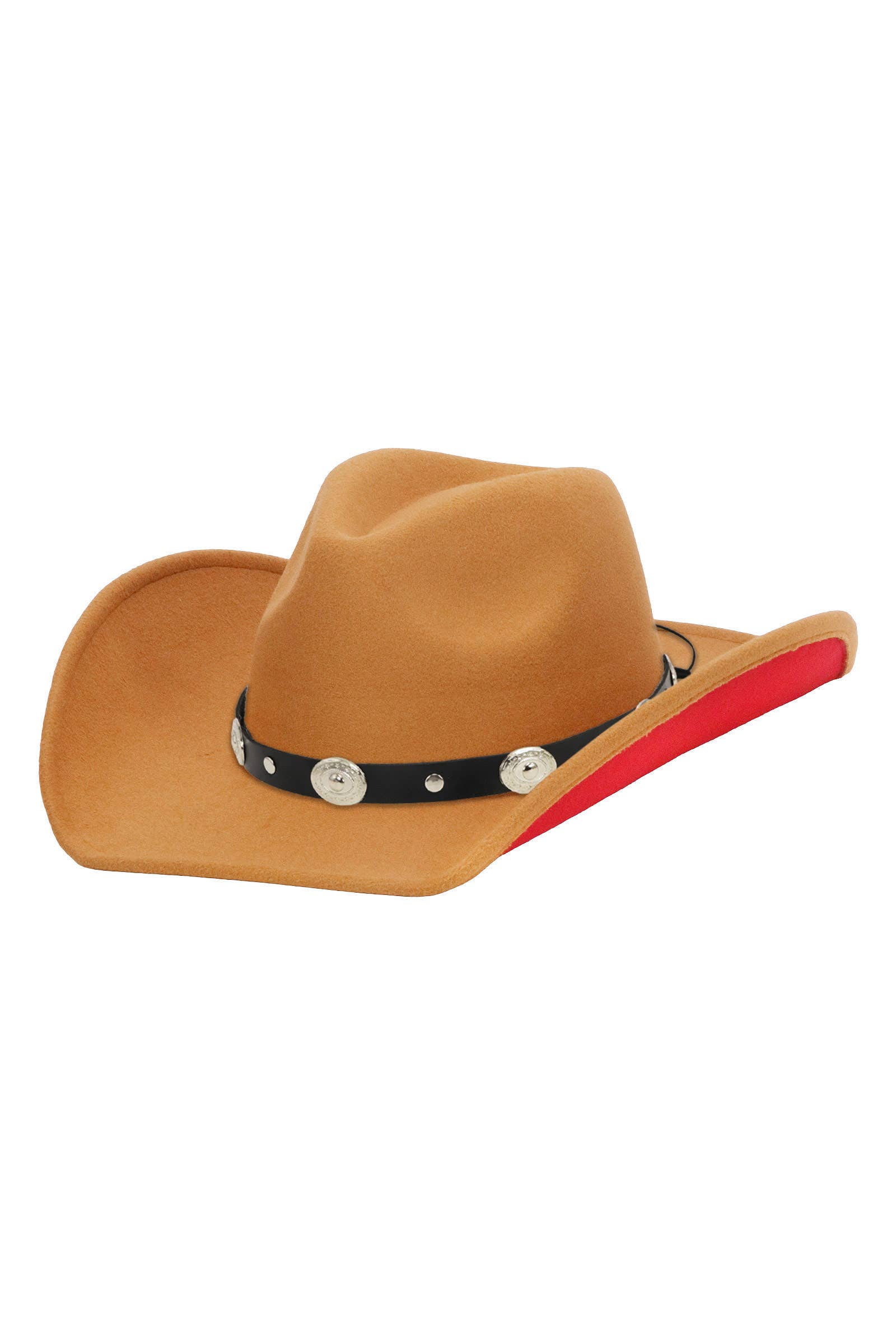 Cap Zone - Wholesale Cowboyhoed - Uniseks - Concho-riem tweekleurige cowboyhoed van imitatievilt2