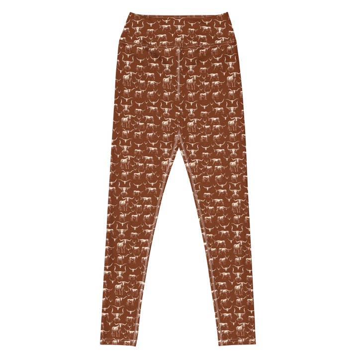 Wild Steer: Fiery Longhorn Leggings for wholesale by Texas Eclipse Outfitters