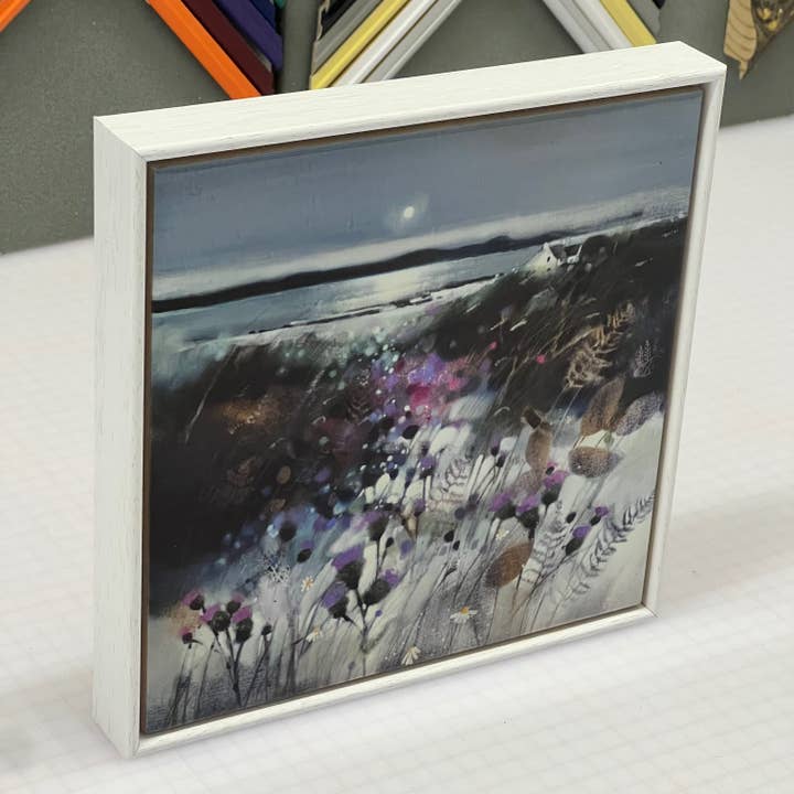 Emma S Davis Artist – wholesale Art print – 'Thistles, Kintyre'- Framed Ceramic Tile Art Print