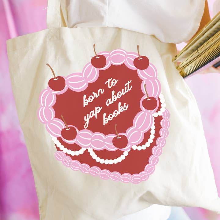 Literari Goods, Co | Book Themed Candles + Gifts - Wholesale Tote Bag - Women's - Born to Yap Tote Bags | Bookish Gift for Valentine's Day0