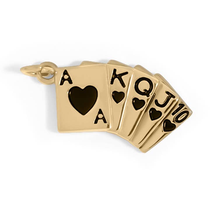 WJW - Wholesale Individual Charm/Pendant - 18K Gold PVD Stainless Steel Playing Cards Charm0