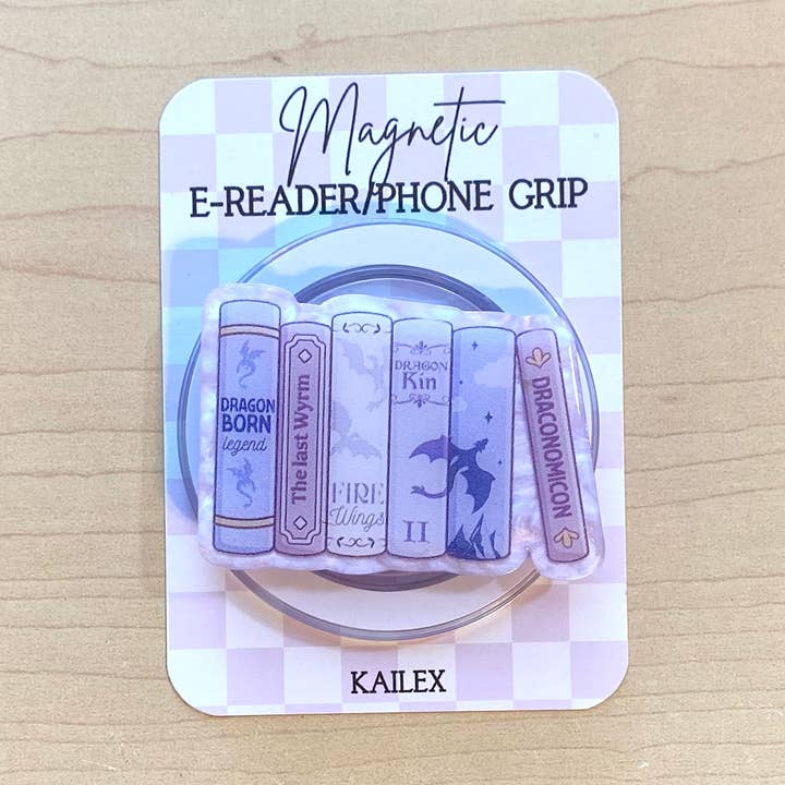 Dragon Born Legend Puruple Books E-Reader, Phone Grip for all Devices - Magnetic or Adhesive for wholesale by Kailex Boutique Wholesale