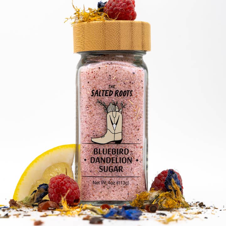 Blaues Vögelchen Löwenzahn Zucker für den Großhandel von The Salted Roots