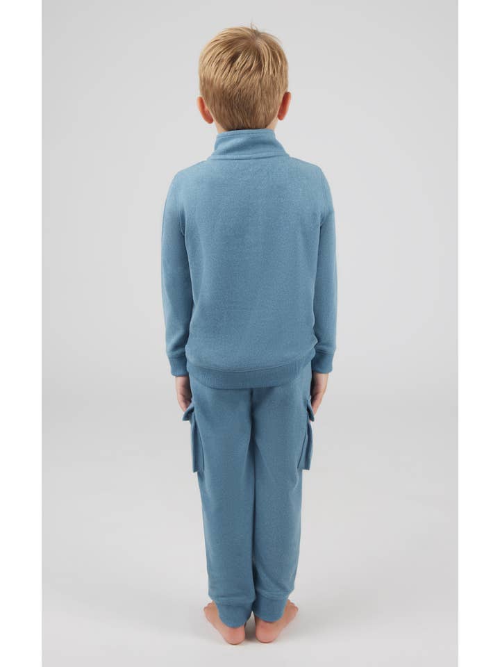 90 Degree by Reflex & Yogalicious - Wholesale Top & Pant Set - Kids - Toddler Boys Melange Fleece Half Zip and Jogger3