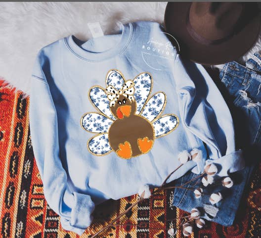 Trendy Chic Apparel LLC - Wholesale Graphic Sweatshirt - Women's - Floral Turkey Sweatshirts & T-Shirts