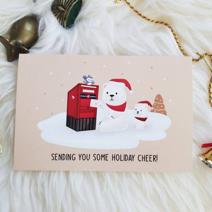Christmas Card - Holiday Cheer - White Christmas - Canada for wholesale by Science cobs