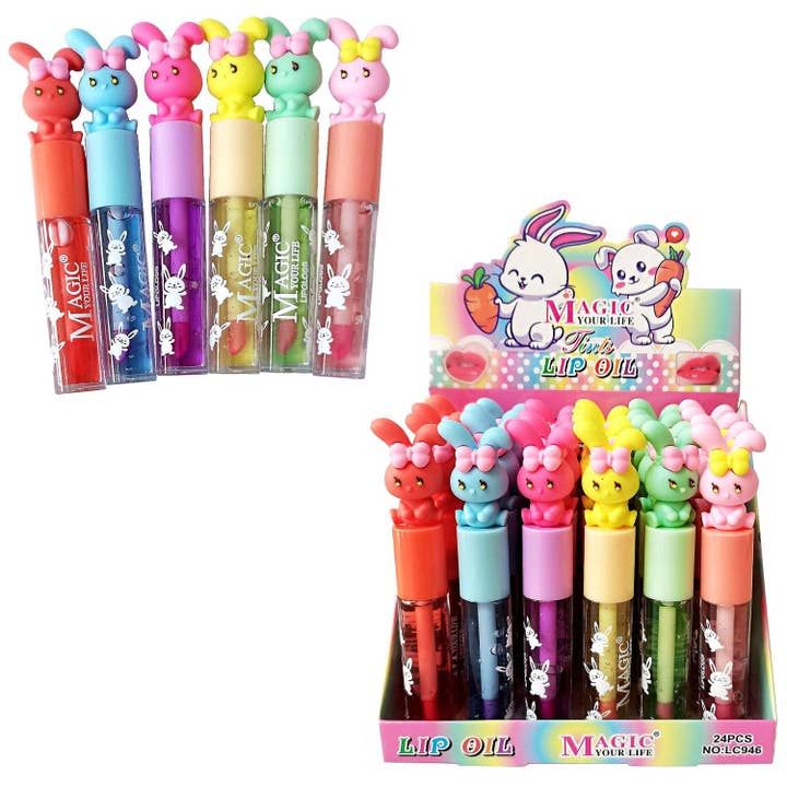 24 PC Bunny Tint Hydrating Shiny Lip Oil for wholesale by Diacly