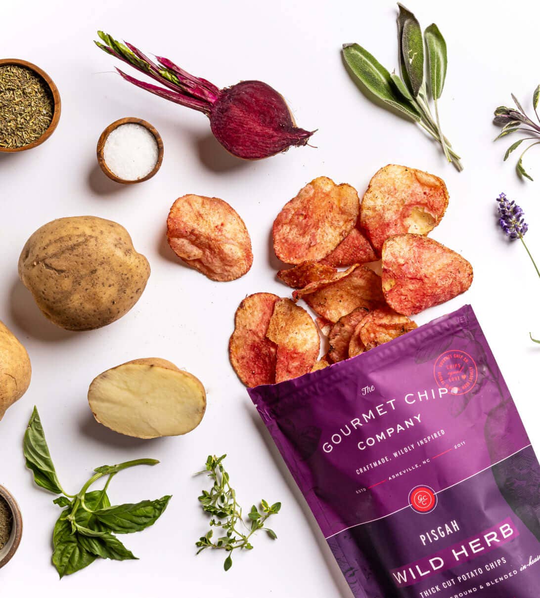 The Gourmet Chip Company - Wholesale Chips - Pisgah Wild Herb Thick Cut Potato Chips - Case of 124
