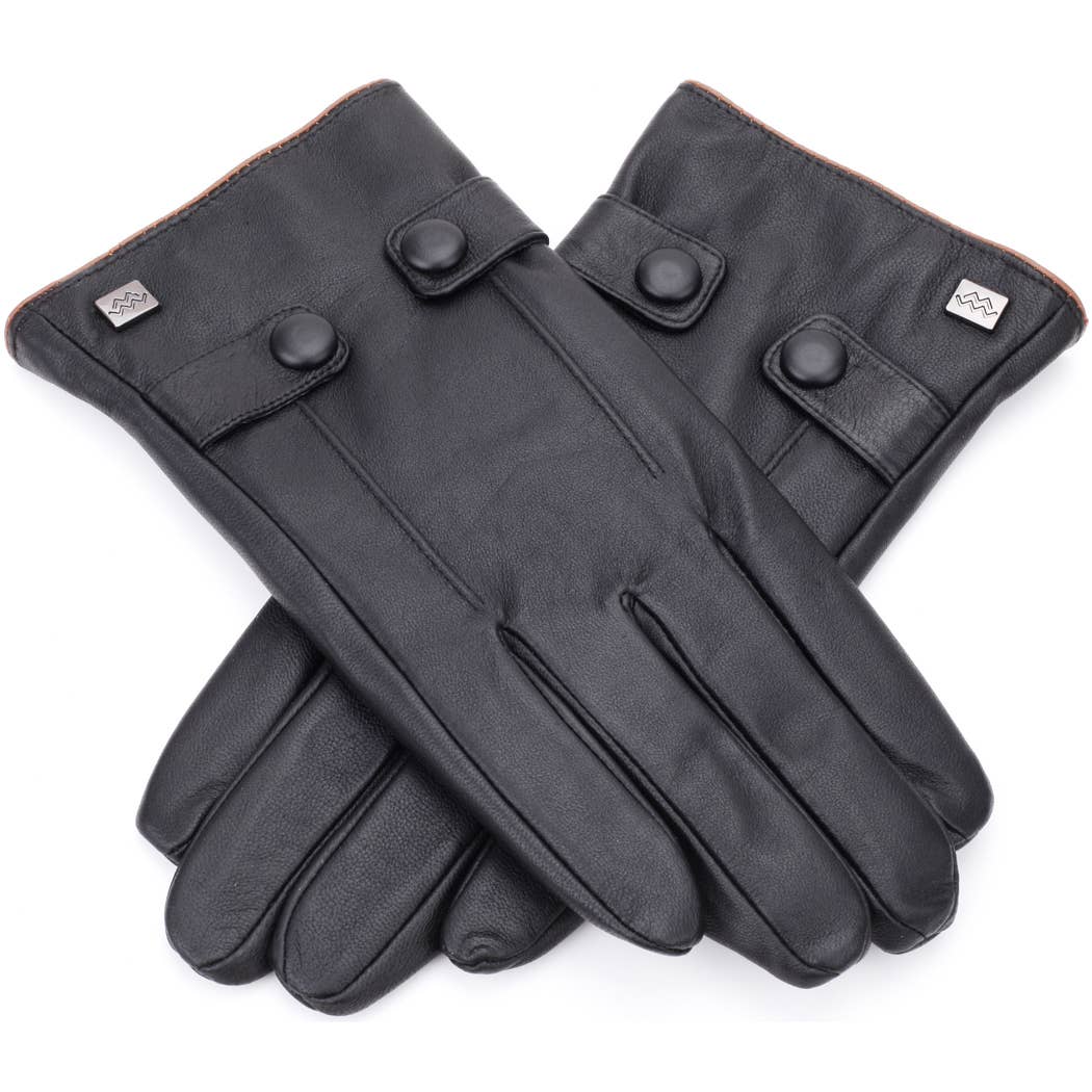Mio Marino – Engroshandel Handsker - Herre – Knappet Flap Læderhandsker2