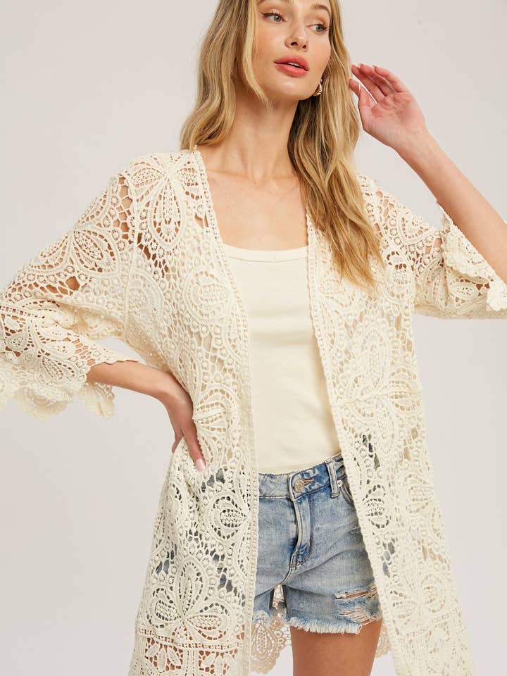 Bluivy - Wholesale Cardigan – Women’s - CROCHET LACE CARDIGAN33