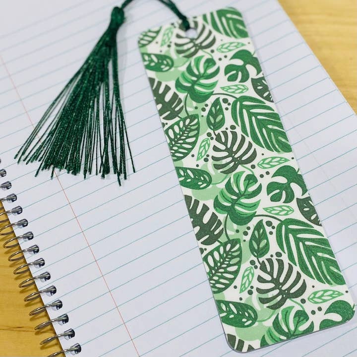 Cute Bookmark for Book & Pet Lovers with Monstera & Axolotl for wholesale by S&Y Brand Paper co.