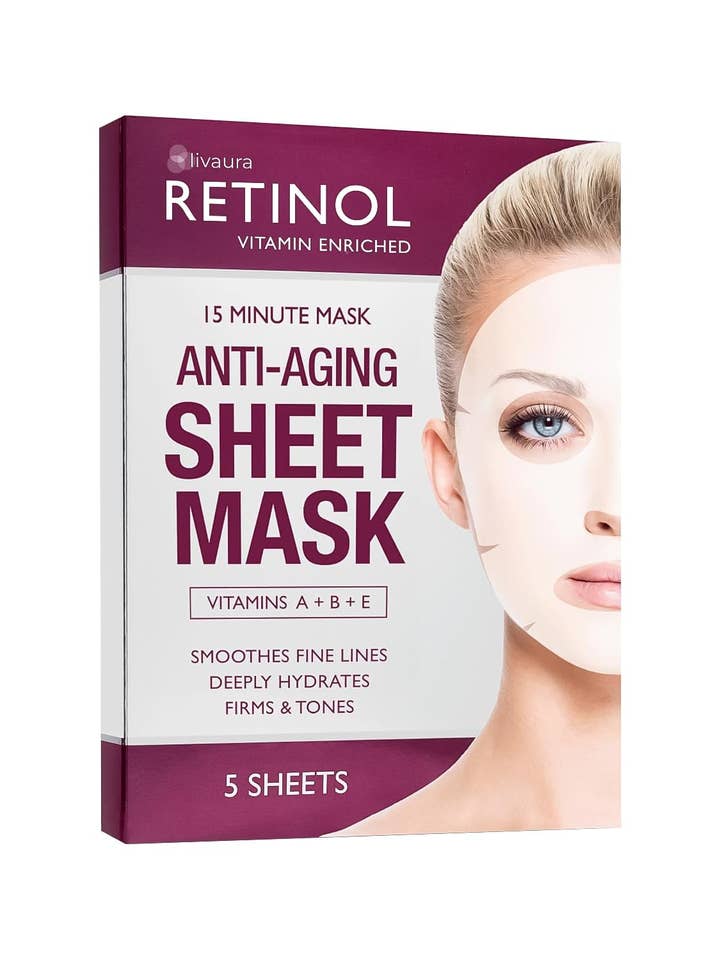 LIVAURA Retinol Anti-Aging Sheet Mask - 15 Minute Treatment for wholesale by Lifeable