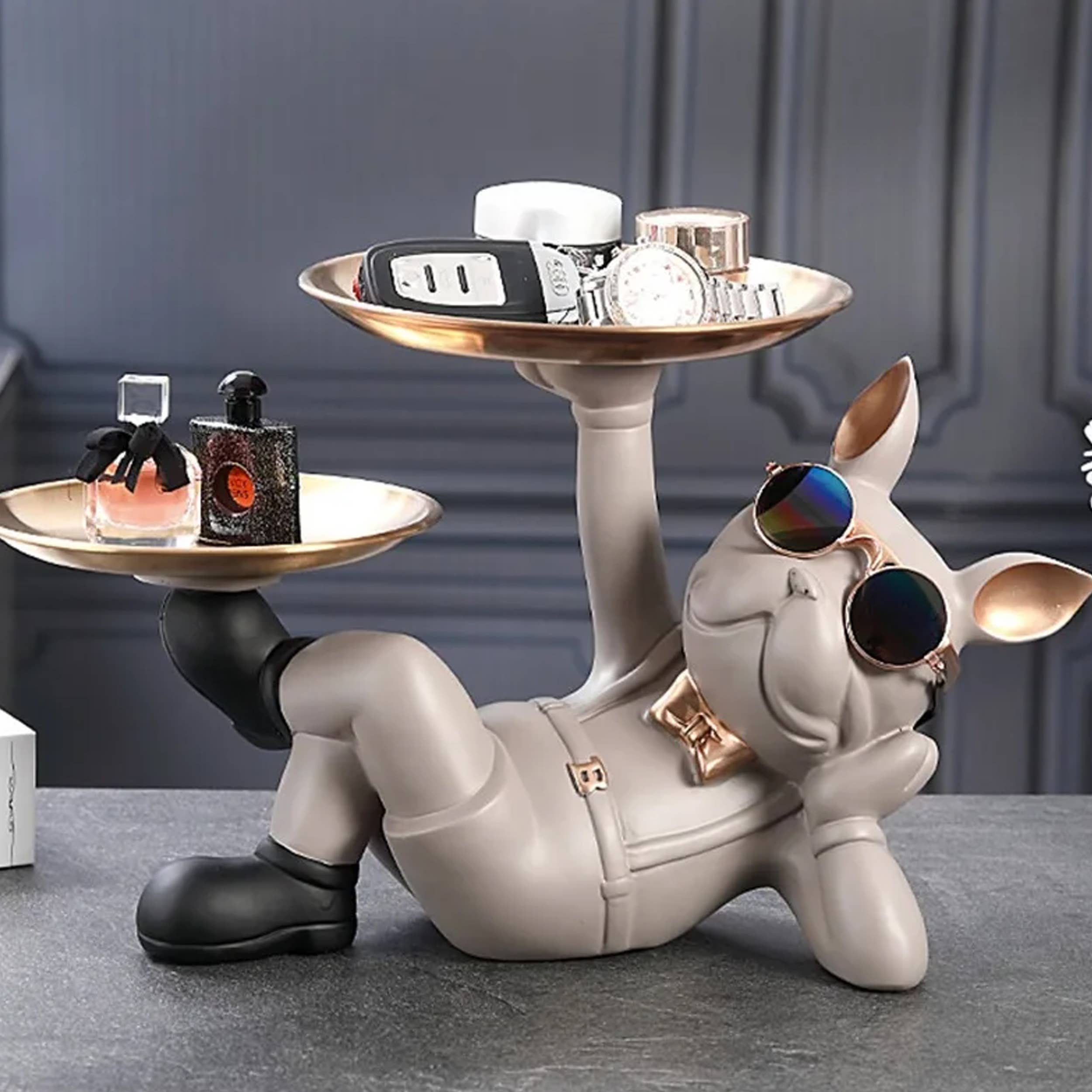 Buddha Ayurveda - Wholesale Sculpture - Dog Butler Statue with Tray For Home Decor - Assorted Bulk4