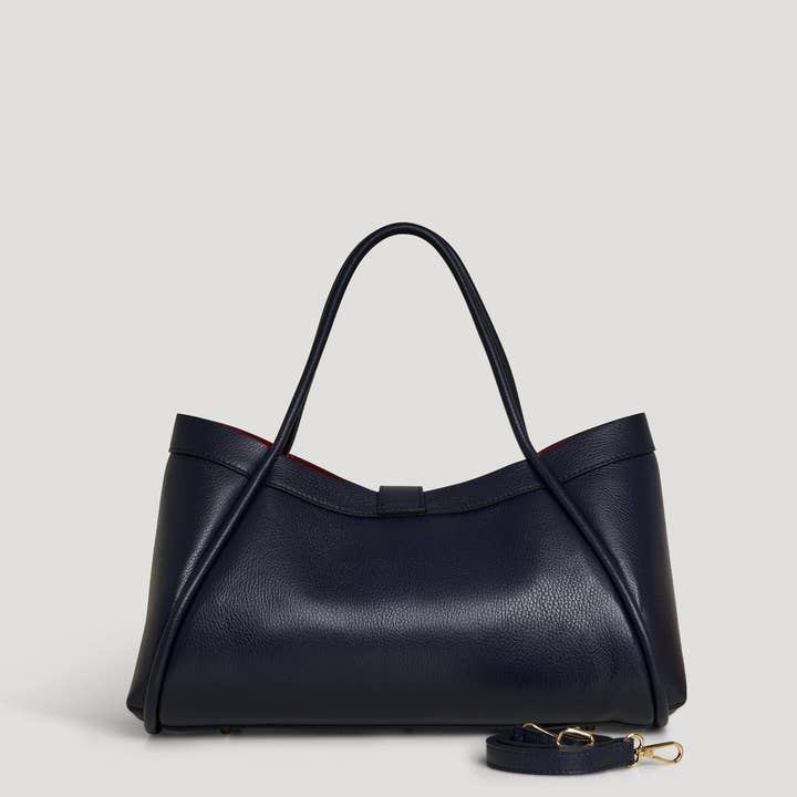 Voemièn – Mala com alça superior – Mulher por atacado – Bolsa Mayfair em Couro Togo Azul Marinho2