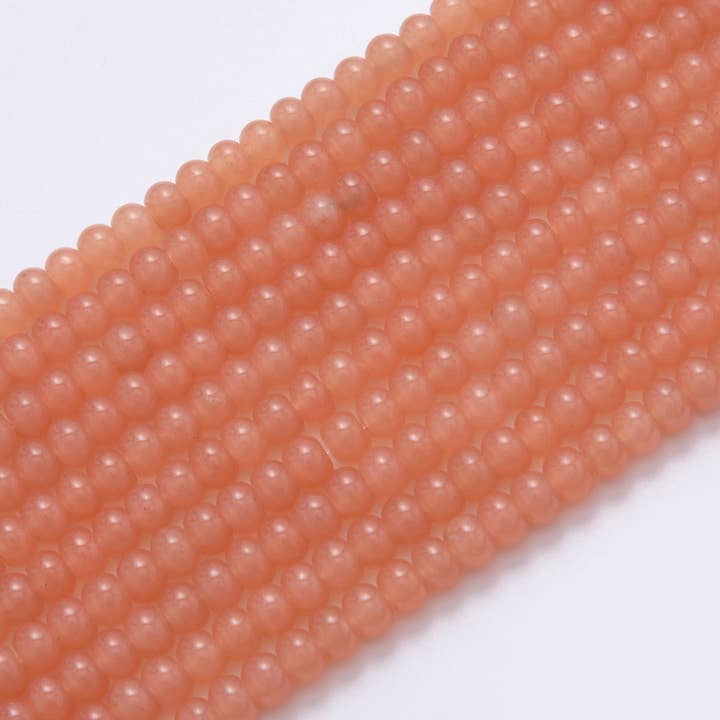 Fio de Contas de Pedra Preciosa Natural de 8mm de Pedra do Sol Pêssego Rondelle | WA-025 por atacado de Aim Eternal