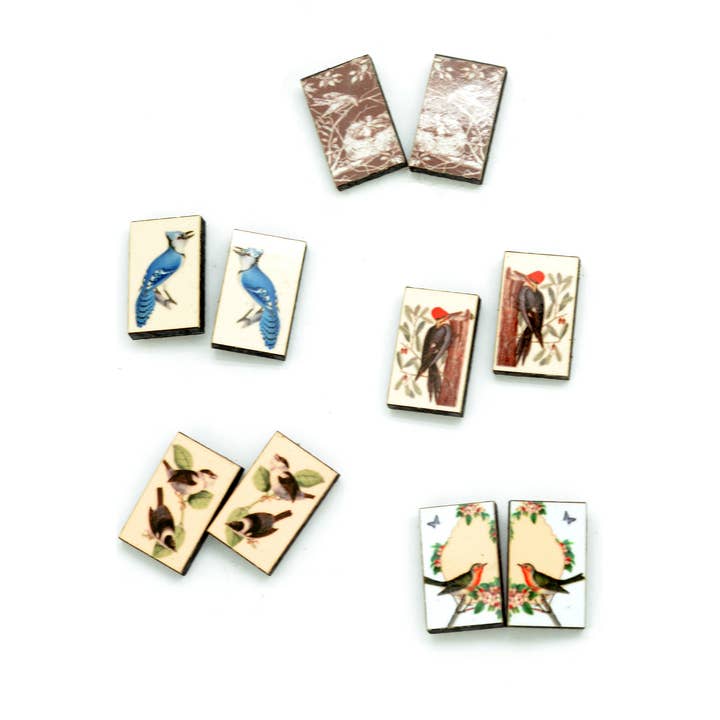 Vintage Bird Illustration Stud Earrings for wholesale by Dunitz & Company