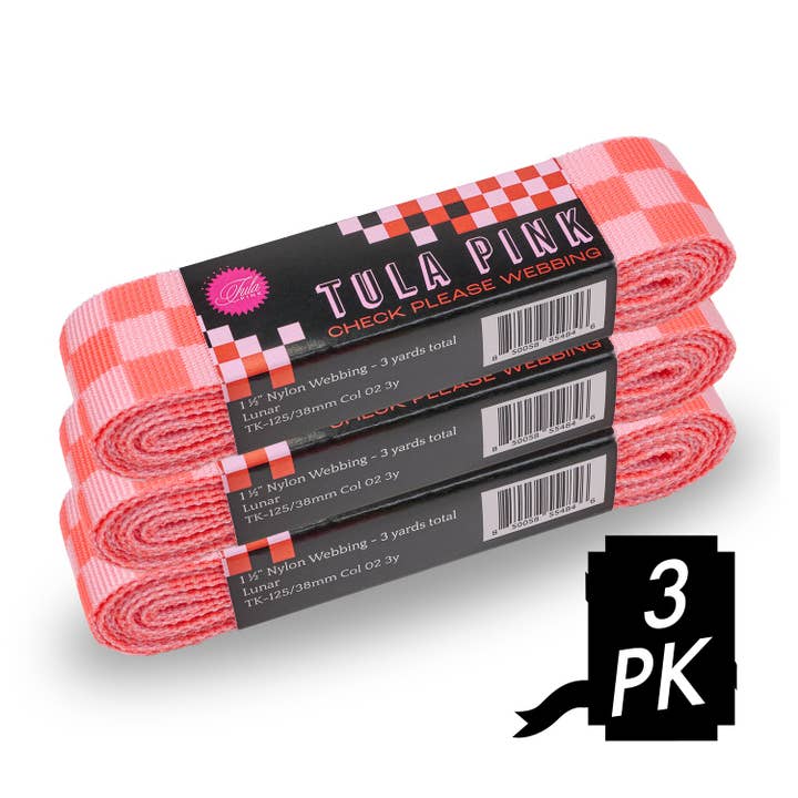 1-1/2" Webbing - Check Please in Lunar - Tula Pink Untamed - 3 Yard Pack - PRO 3 PACK for wholesale by Renaissance Ribbons