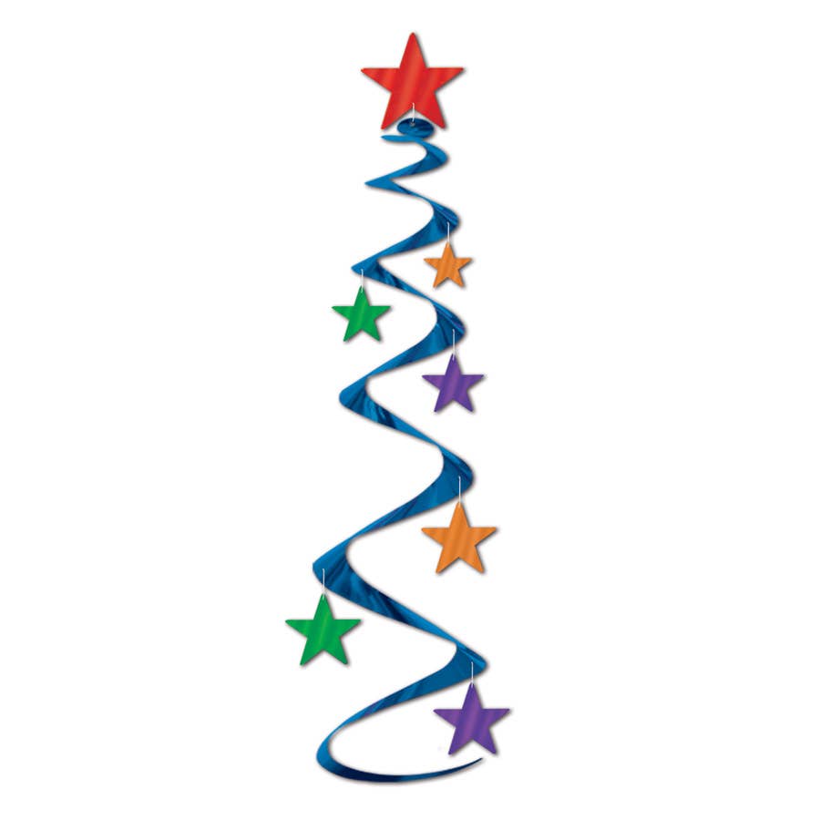 Beistle - Wholesale Christmas Decoration - 30" Multicolor Star Whirls, 3 per package0
