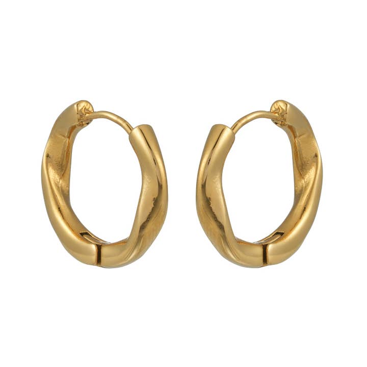 ARIDAMA Guld: Mellemstore Vintage-inspirerede Snoede Øreringe for engroshandel hos HACKNEY NINE